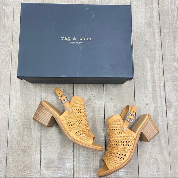 RAG & BONE | Wyatt Mid Heel in Natural Woven - Picture 2 of 5